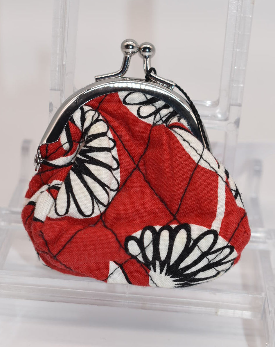 Vera Bradley Mini Kisslock Coin Purse in "Deco Daisy" Pattern