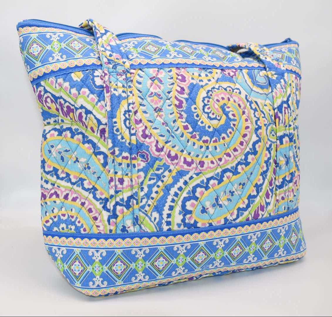 Vera Bradley Villager Tote Bag in "Capri Blue" Pattern
