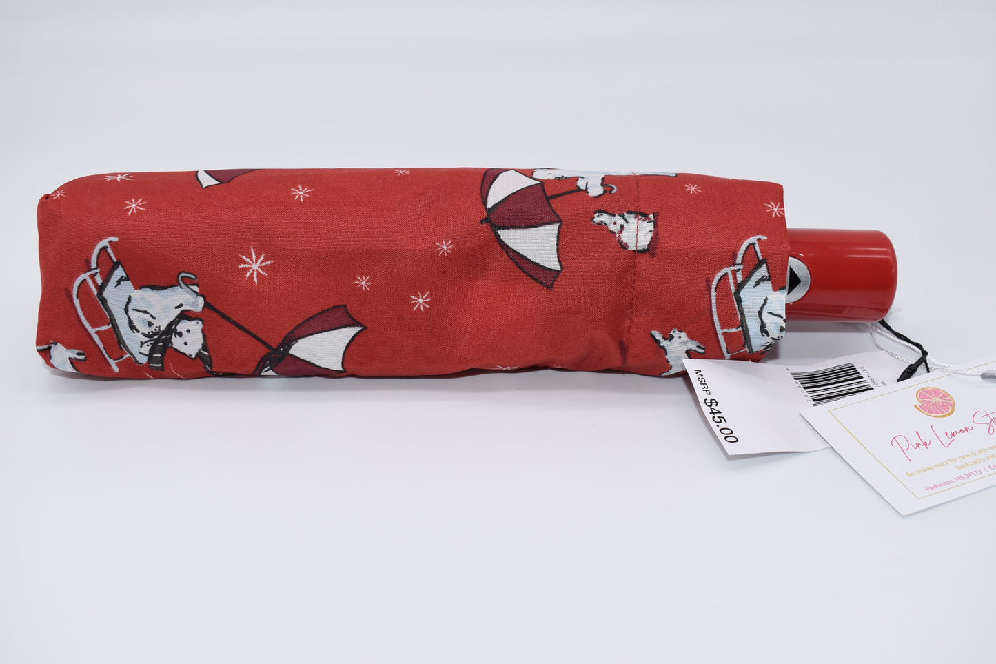 Vera Bradley Weather Umbrella in "Beary Merry Red" Pattern