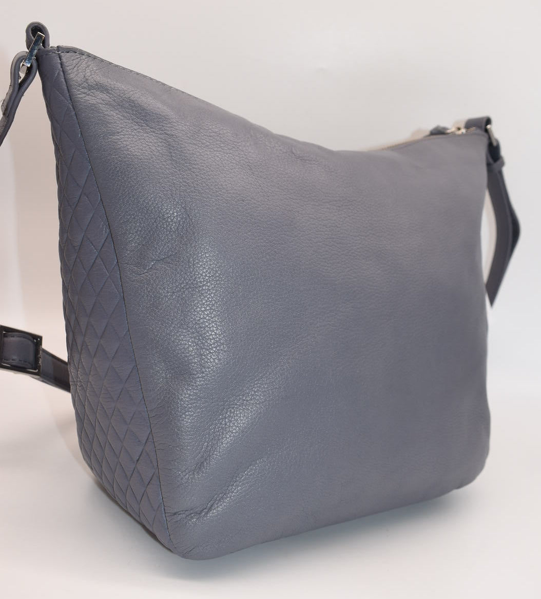 Vera Bradley Leather Carryall Shoulder Bag in Sycamore Carbon Gray