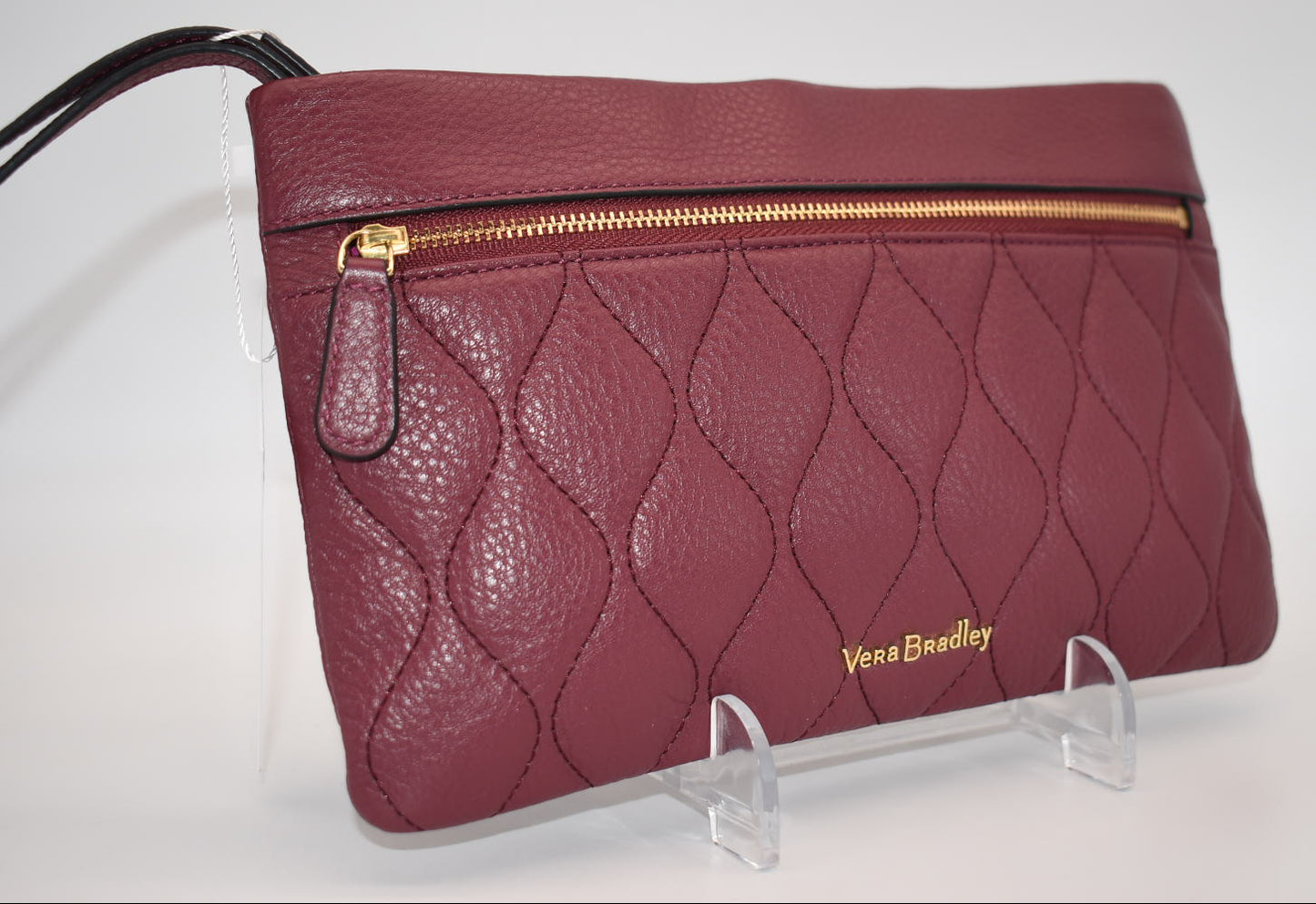 Vera Bradley "Claret" Quilted Mia Leather Wristlet