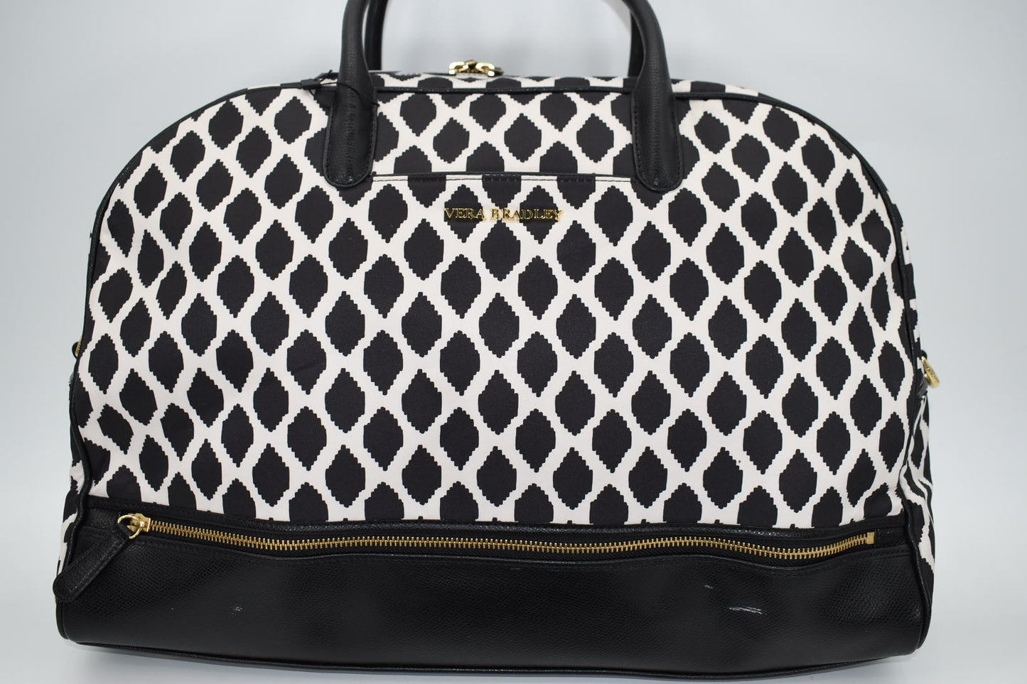 Vera Bradley Leather Trimmed Weekender Bag in "Ikat Spots" Pattern