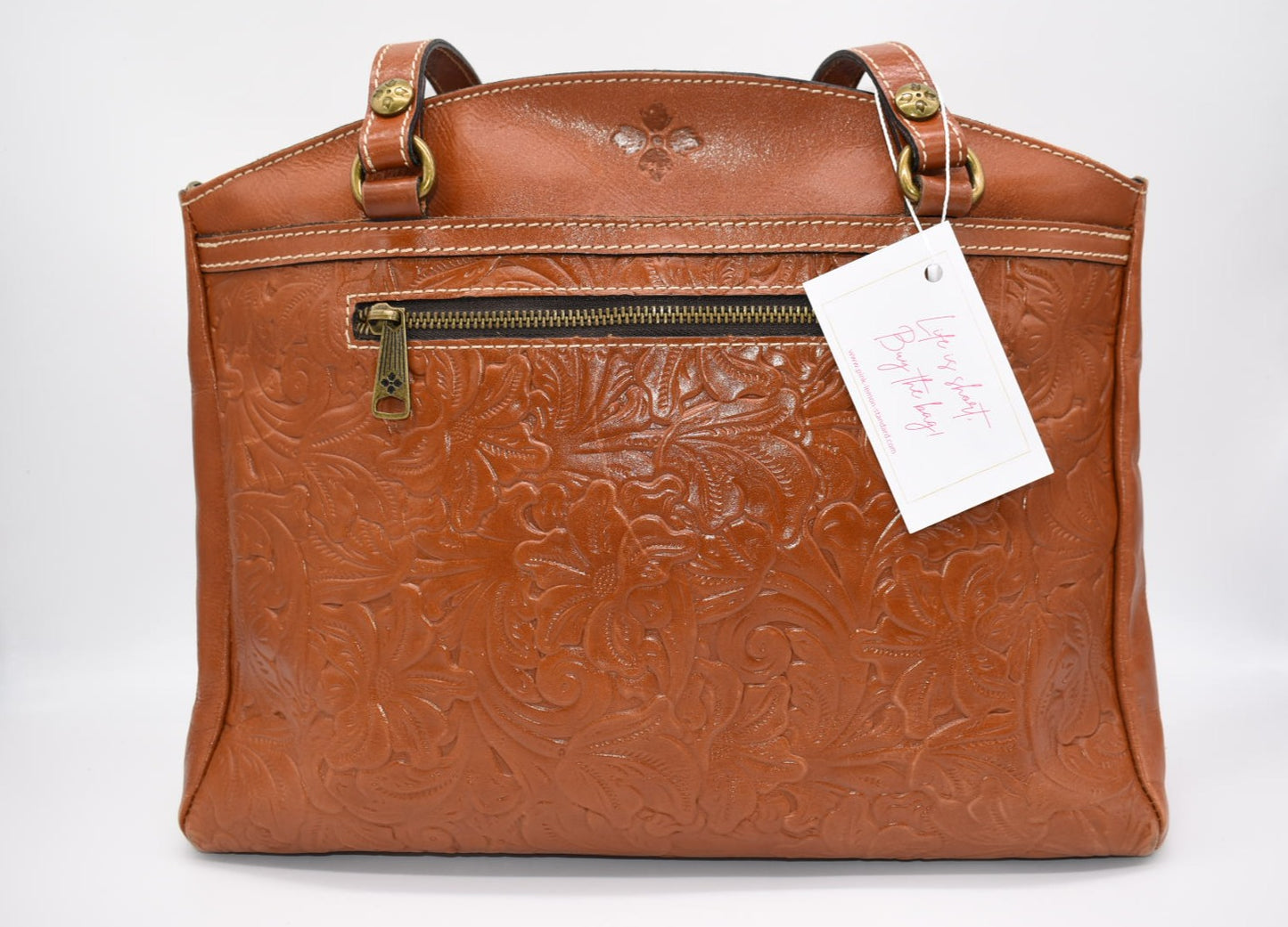 Patricia Nash Poppy Tote Bag in Tooled Tan