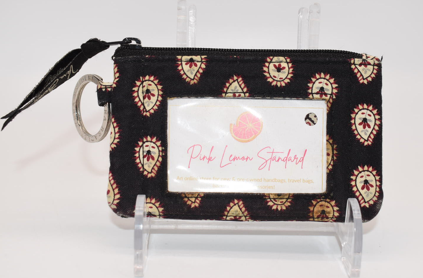 Vera Bradley Zip ID Case in "Classic Black" Pattern