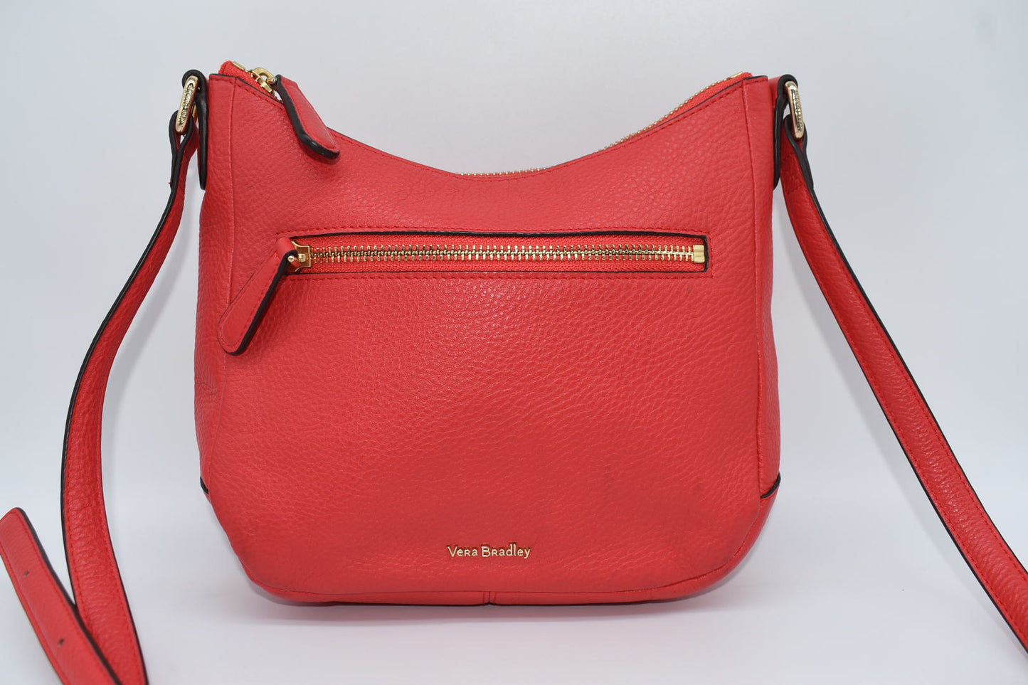 Vera Bradley Pebble Leather Mini Vivian Crossbody Bag in Canyon Red