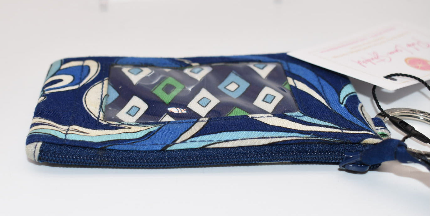 Vera Bradley Zip ID Case in "Mediterranean Blue " Pattern