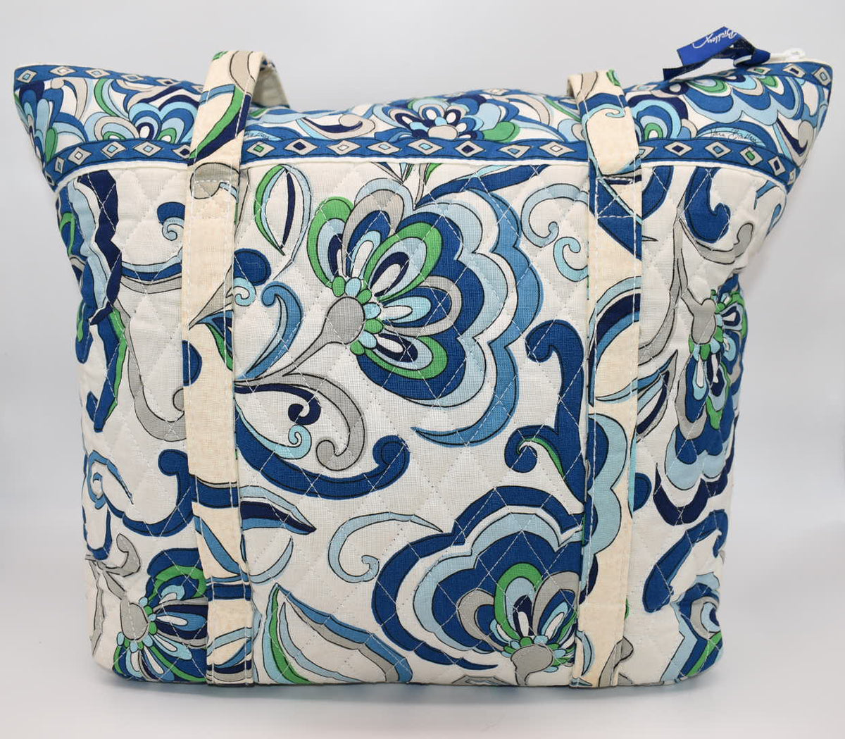 Vera Bradley Villager Tote Bag in "Mediterranean White" Pattern