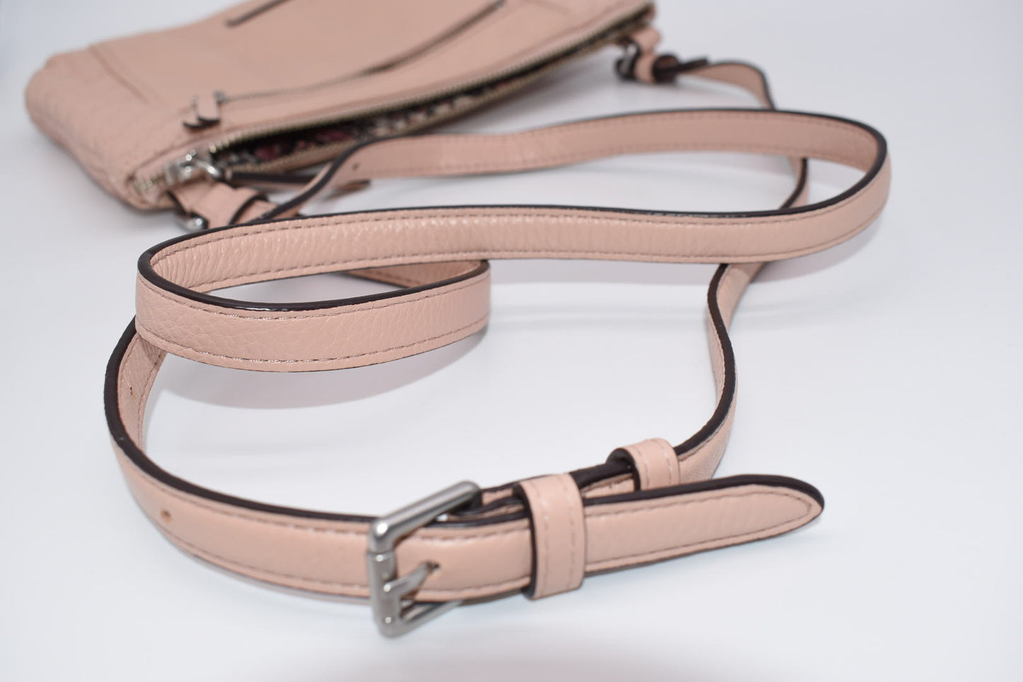 Vera Bradley Small Carryall Leather Crossbody Bag in "Pink Sands"