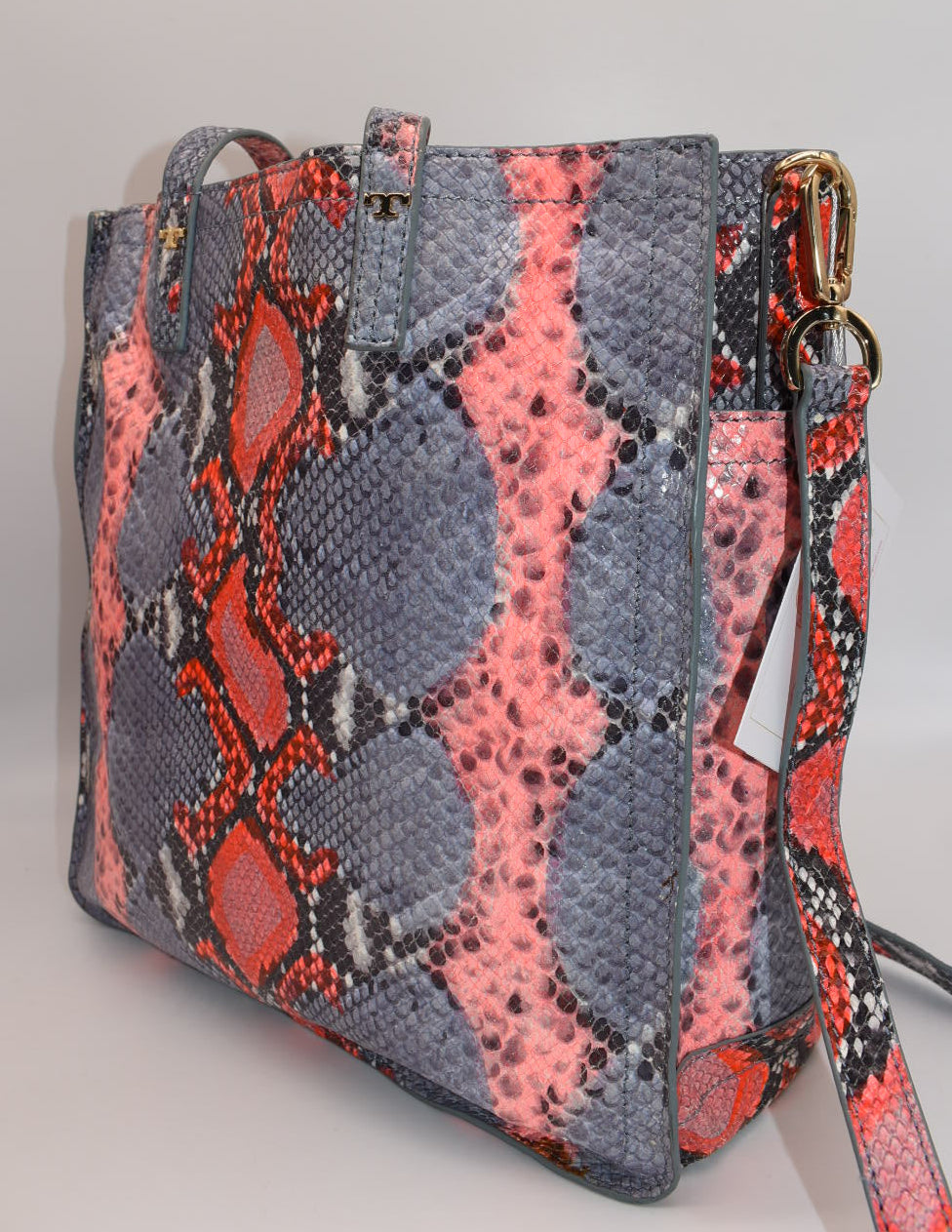 Tory Burch Embossed Leather Convertible Tote Bag in Multicolor Python
