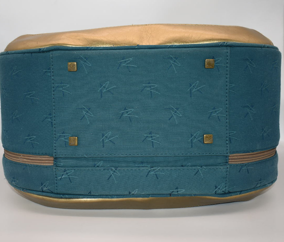 Vintage Arizona Round Weekend Luggage Bag with Fleur de Lis