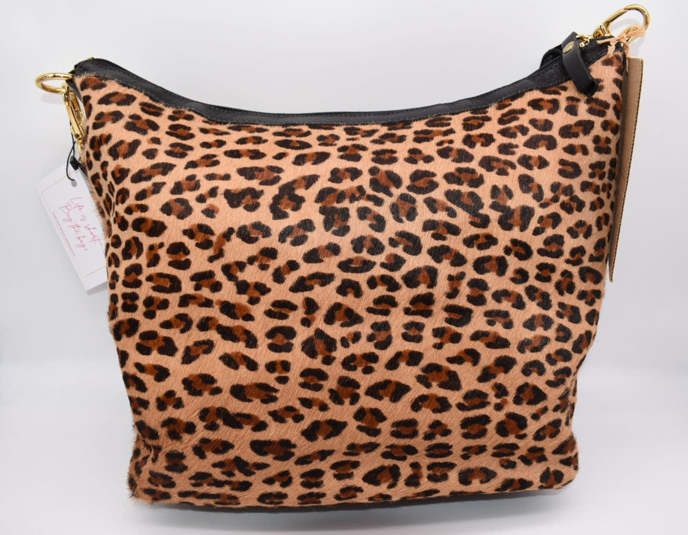 Clever Carriage Company Leopard & Hand Needlepoint Satchel Bag