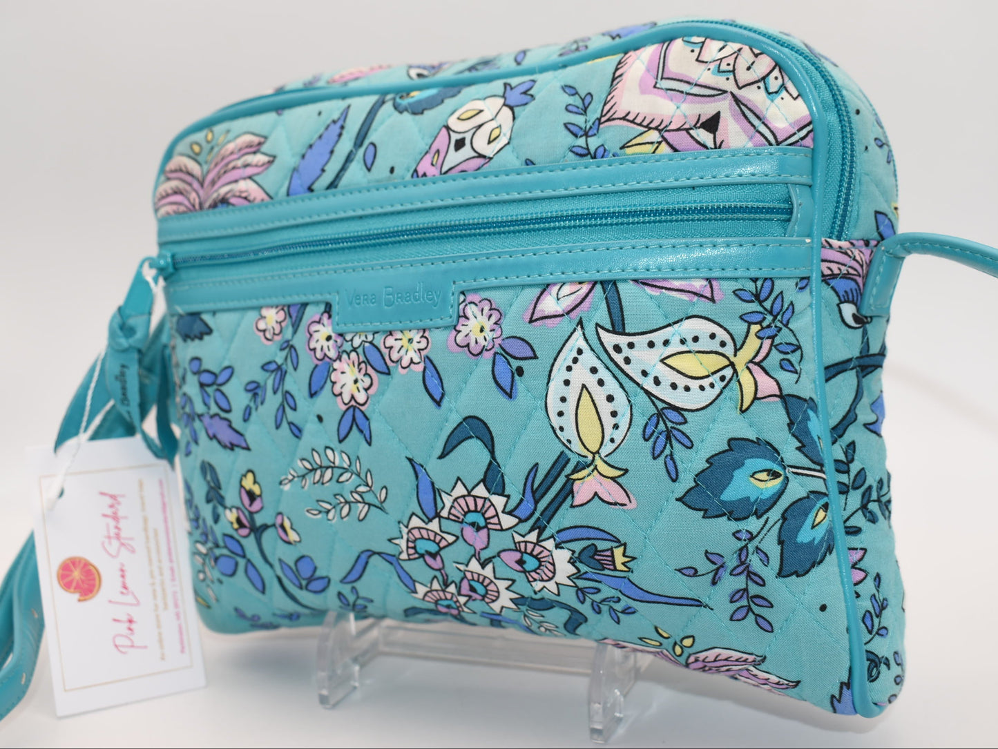 Vera Bradley Trimmed Crossbody Bag in "Peacock Garden" Pattern