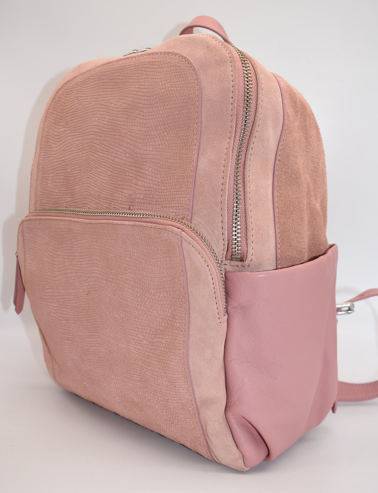 Vera Bradley Suede & Leather Carryall Backpack in Vintage Rose