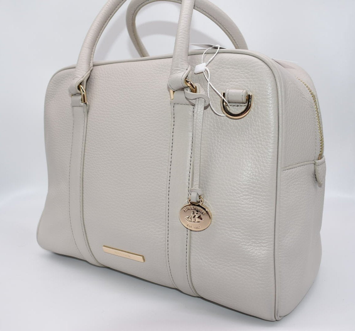 Brahmin Marissa Satchel Bag in Latte Velouria