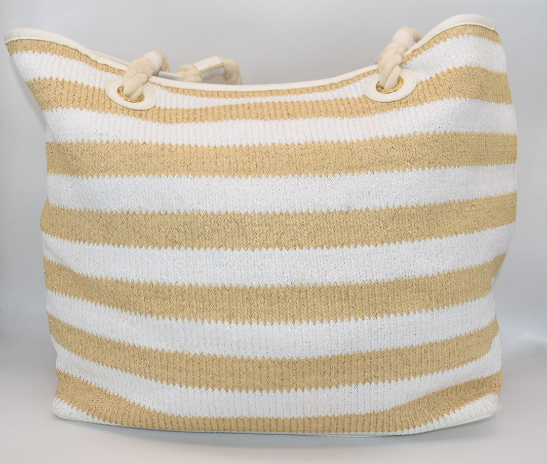 Vera Bradley Woven Neutral Straw Tote Bag