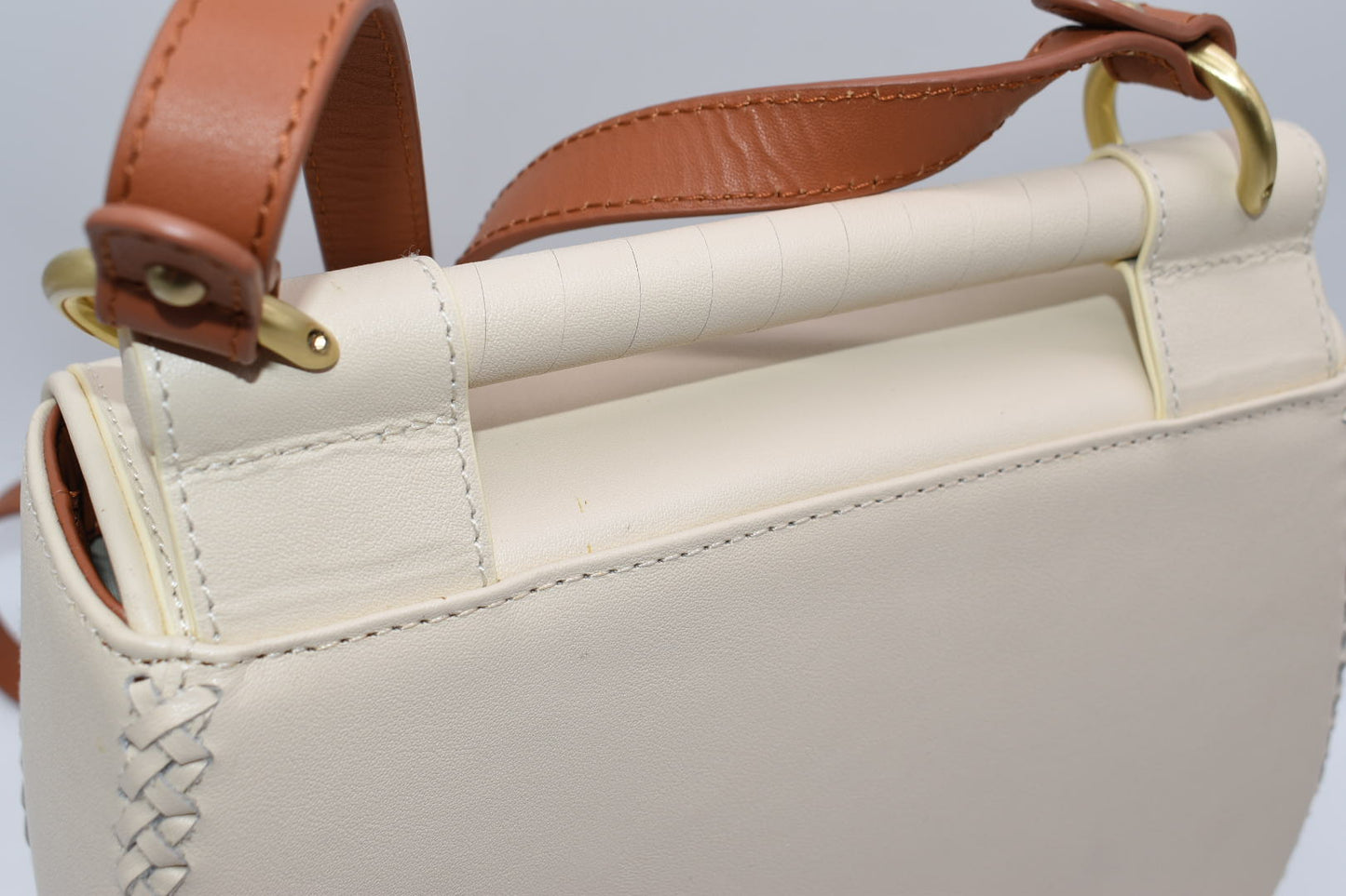 Sancia "Babylon Bar Tooth" Bag in Ecru & Whiskey