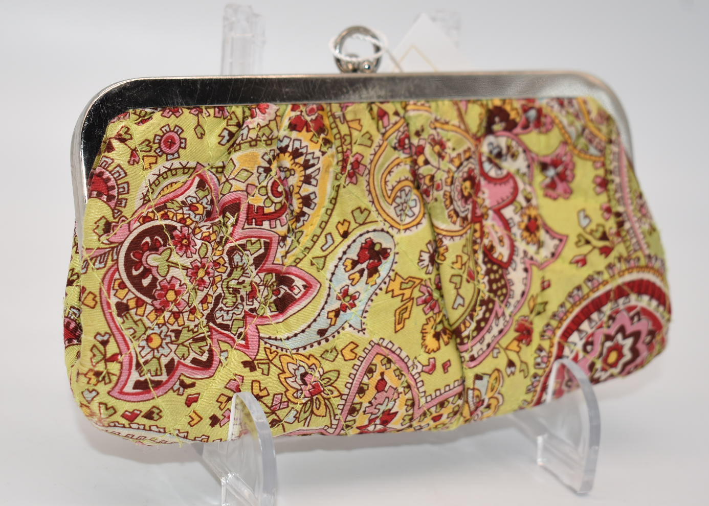 Vera Bradley Kisslock Clutch in "Pistachio Paisley" Pattern