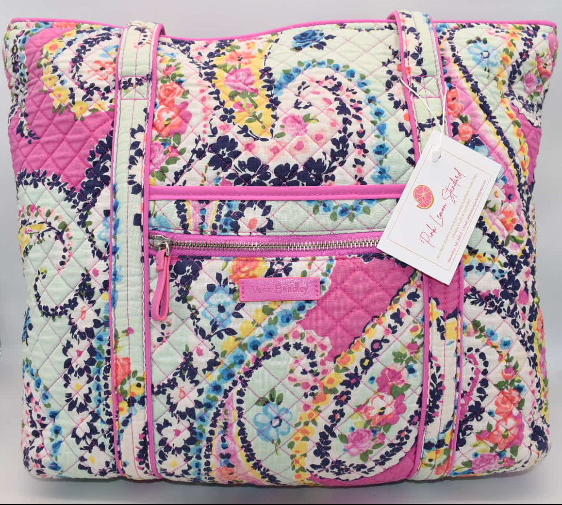 Vera Bradley Large Vera Tote Bag in "Wildflower Paisley" Pattern