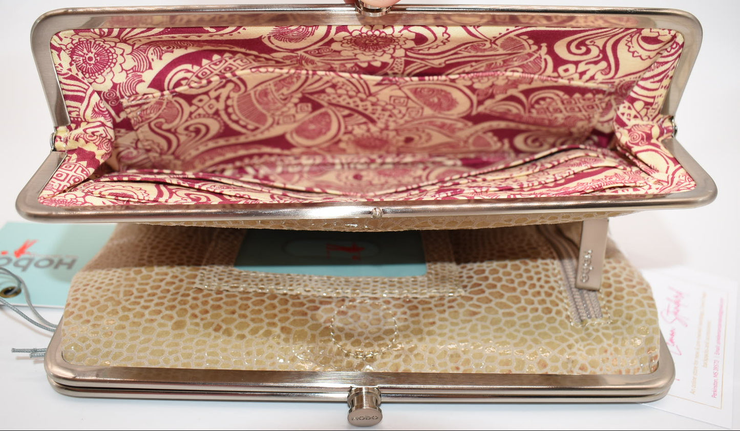 HOBO Lauren Clutch Wallet in Honey Snake