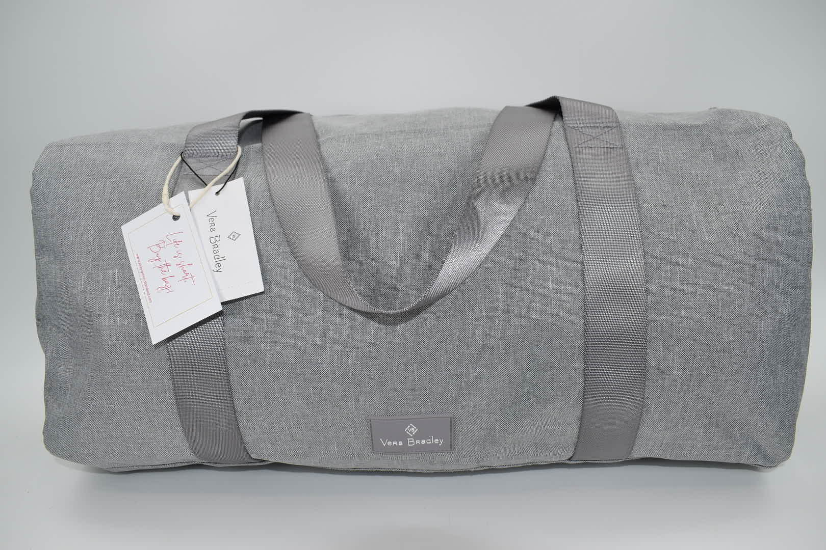 Vera Bradley Lighten Up Large Travel Duffel Bag in Medium Heather Gray –  Pink Lemon Standard