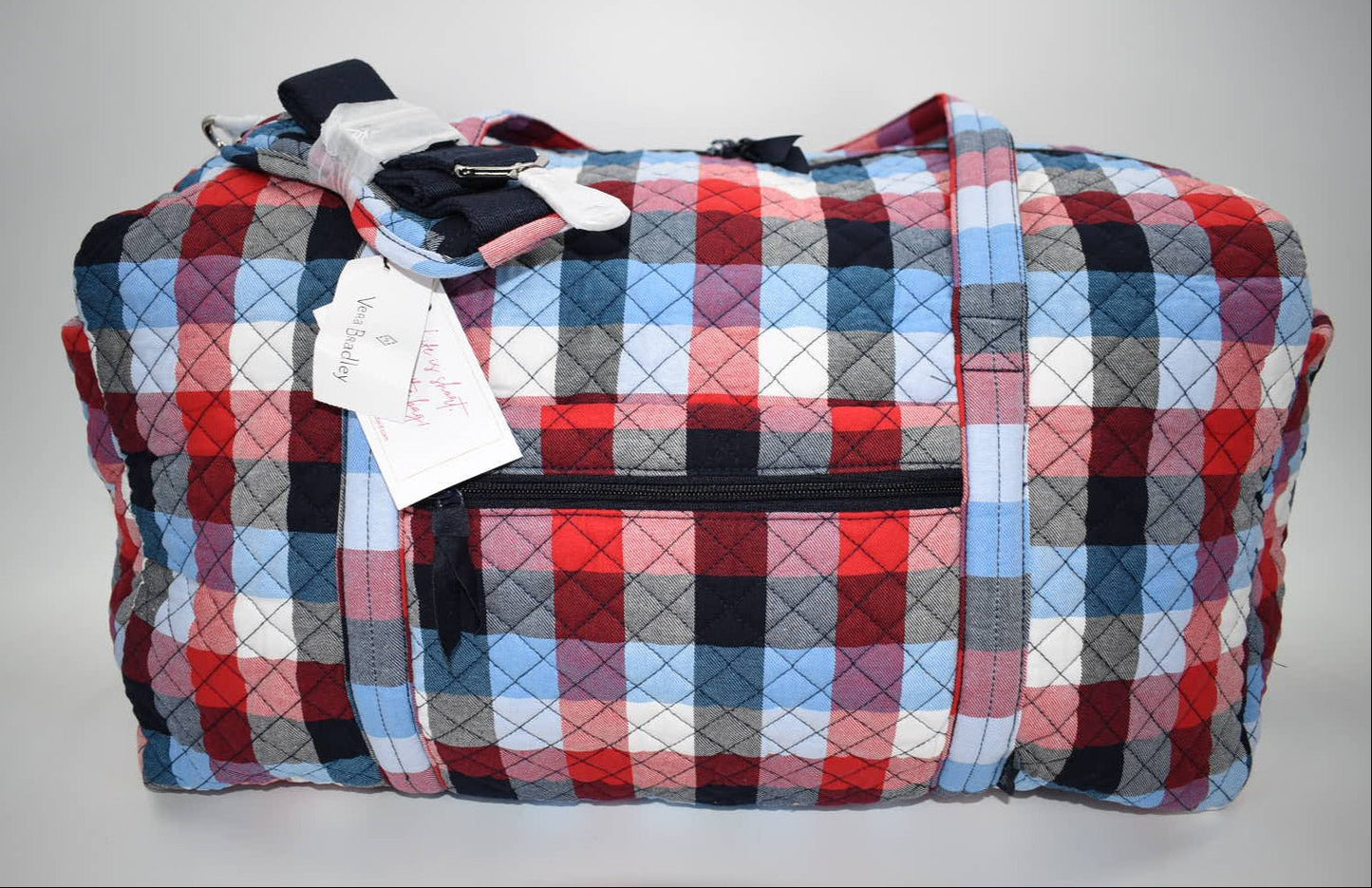 Vera Bradley Large Travel Duffel Bag in "Patriotic Plaid" Pattern