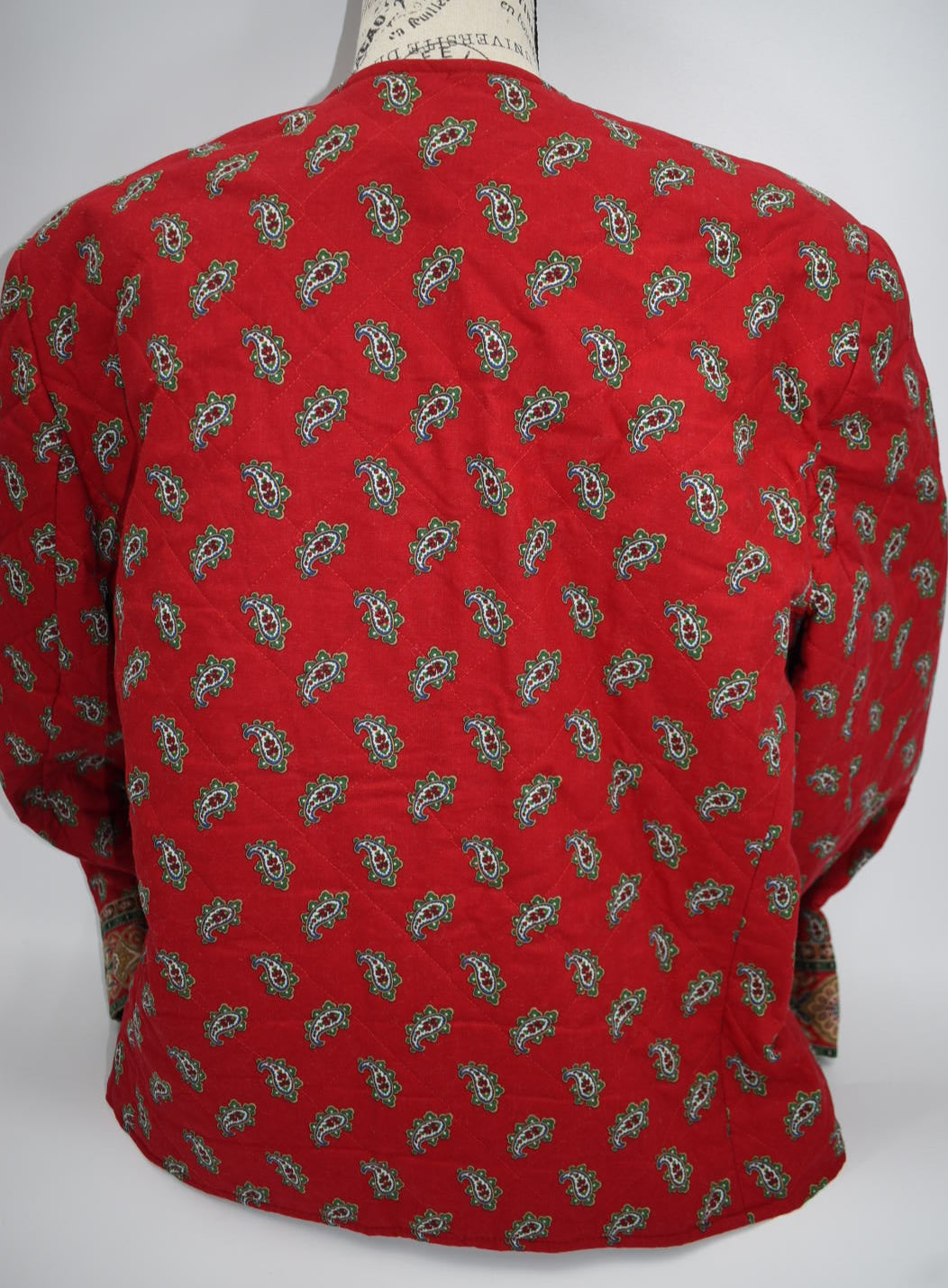 Vintage Vera Bradley Large Quilted Jacket in "Red- Fall 1991" Pattern