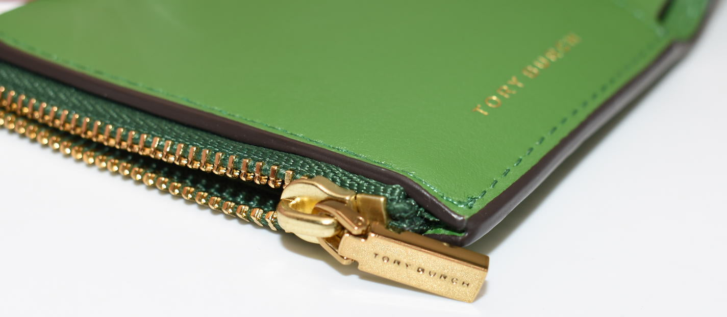 Tory Burch Kira Pebbled Medium Flap Wallet in Poblano Green