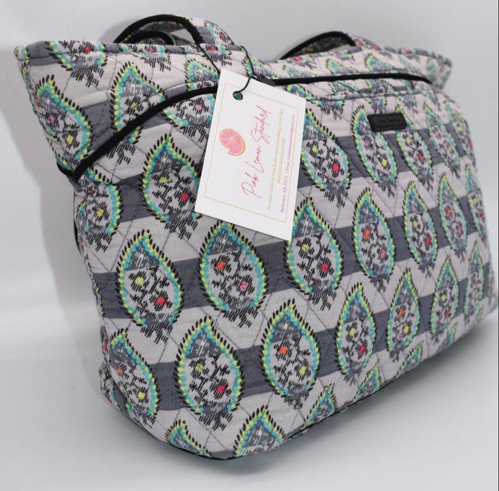 Vera Bradley Mandy Tote Bag in "Paisley Stripes" Pattern