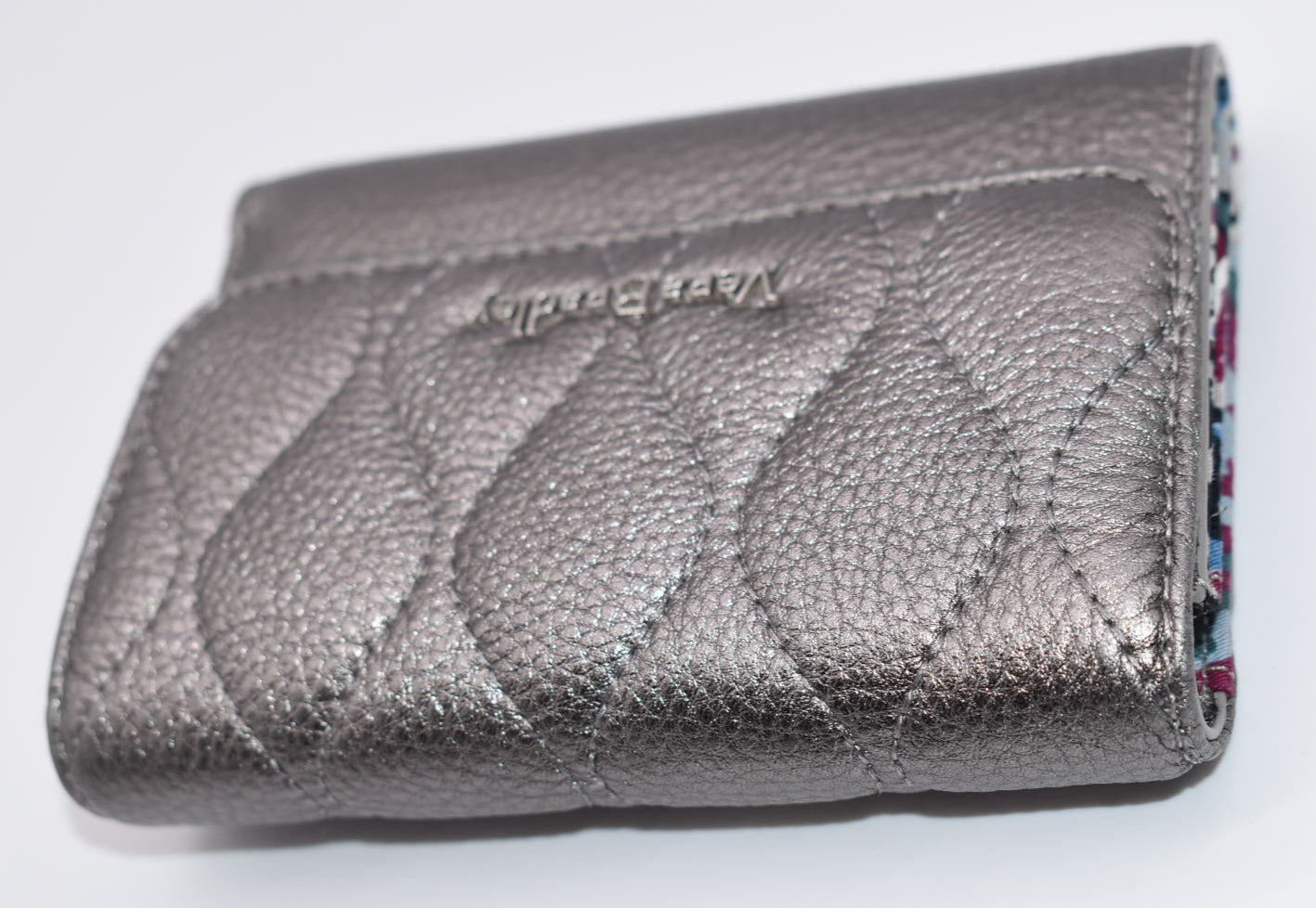 Vera Bradley Leather Riley Compact Wallet in "Caspian Sea" Pattern