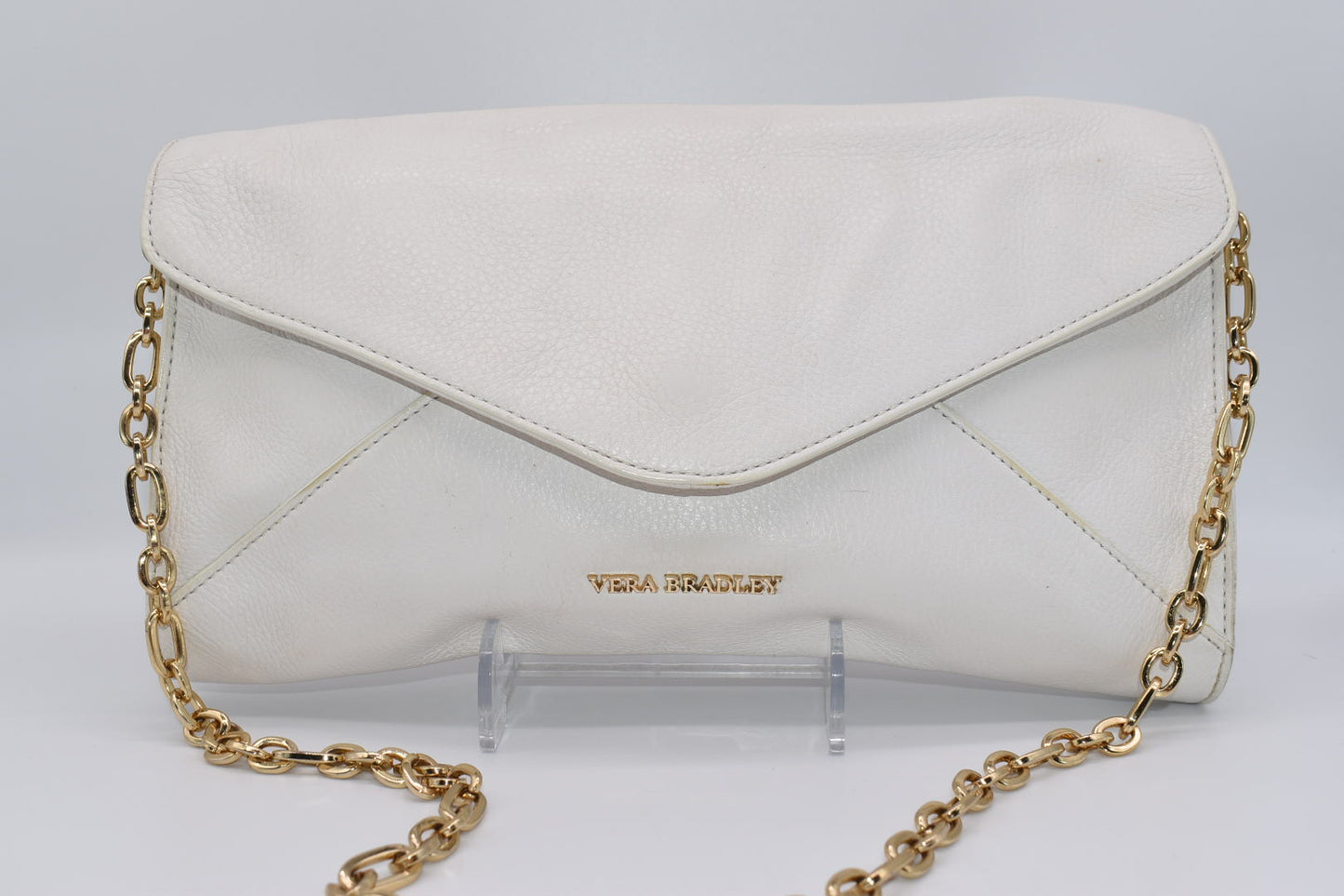 Vera Bradley White Quilted Harper Leather Clutch