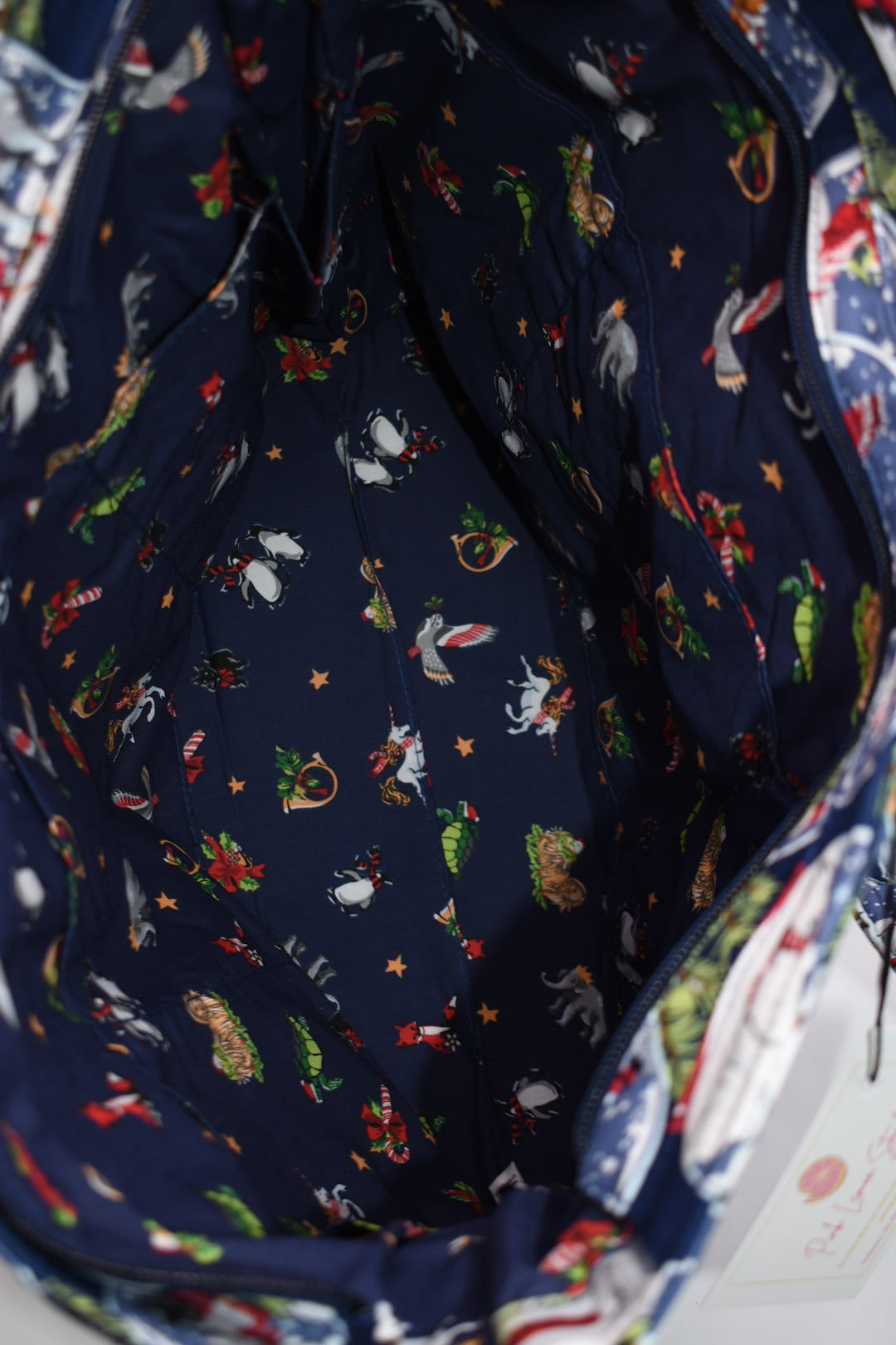 Vera Bradley Large Vera Tote Bag in "Snow Globes" Pattern