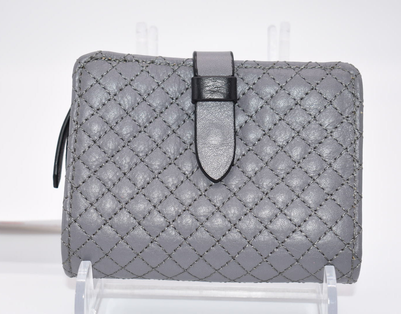 Vera Bradley RFID Leather Carryall RFID Small Wallet in "Storm Cloud"