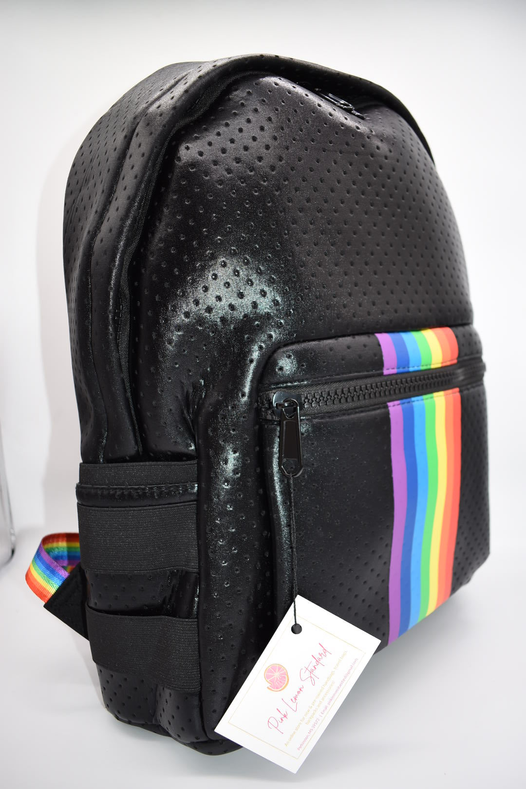 Parker & Hyde Large Black Rainbow Neoprene Backpack