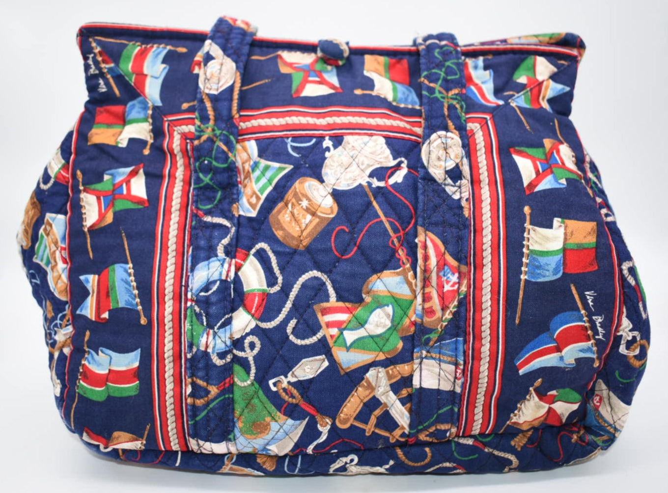 Vintage Vera Bradley Hoosier Shoulder Bag in "Regatta- 1994" Pattern