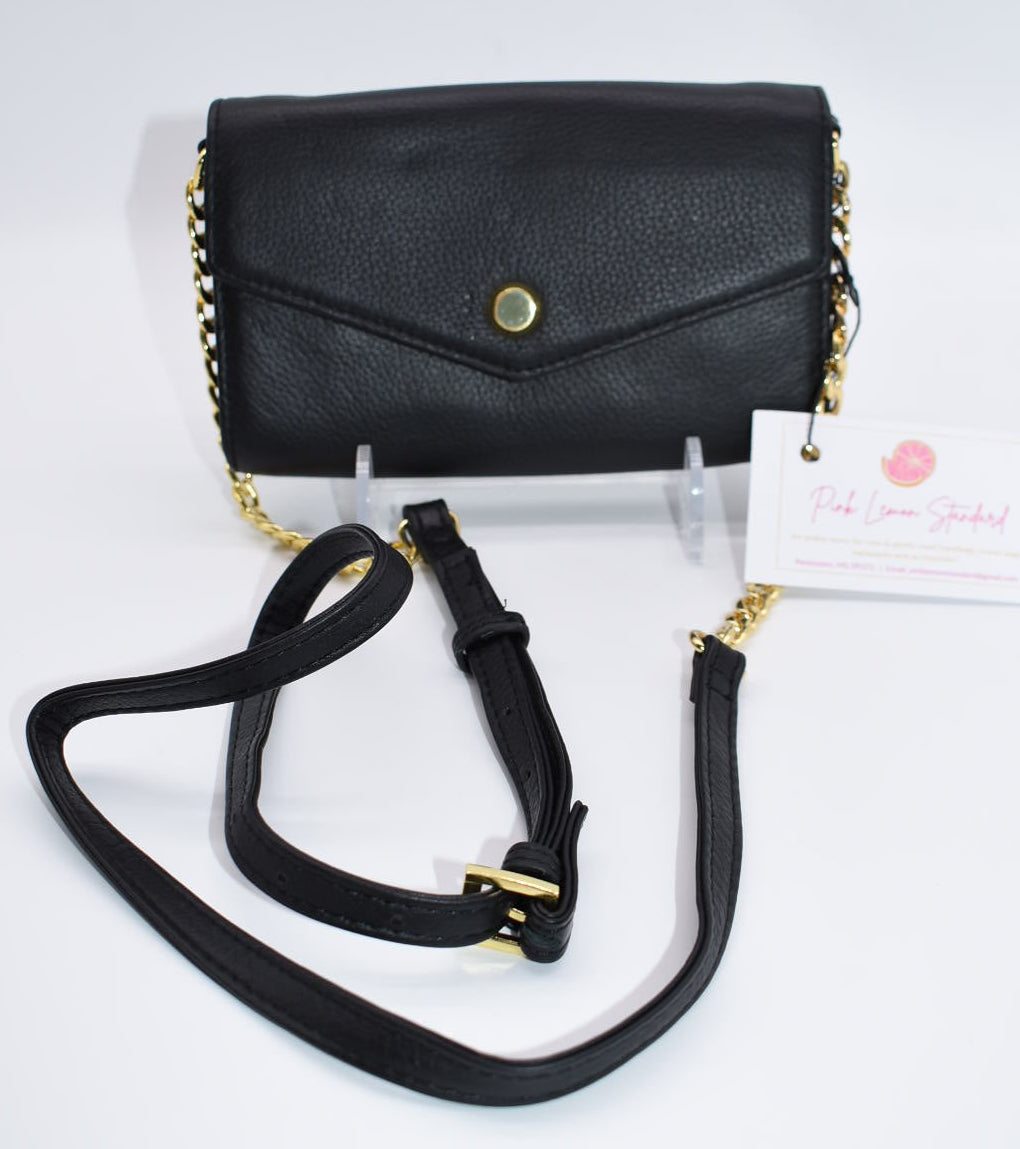 Stella & Max Leather Crossbody Smartphone Wallet in Black