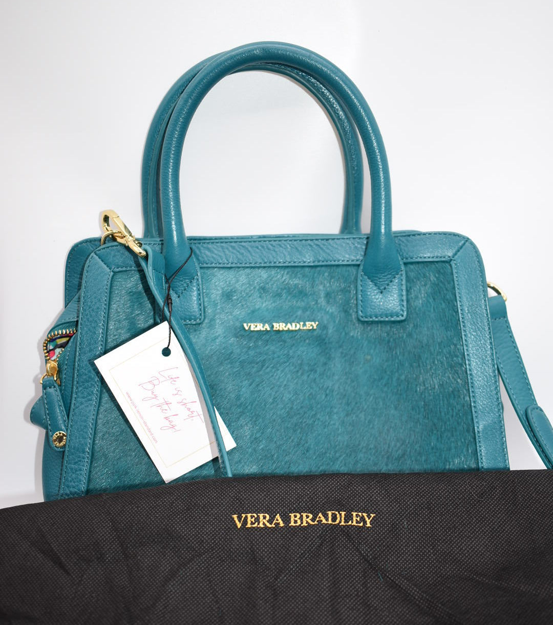 Vera Bradley Leather & Calf Hair Natalie Convertible Crossbody Bag in Teal