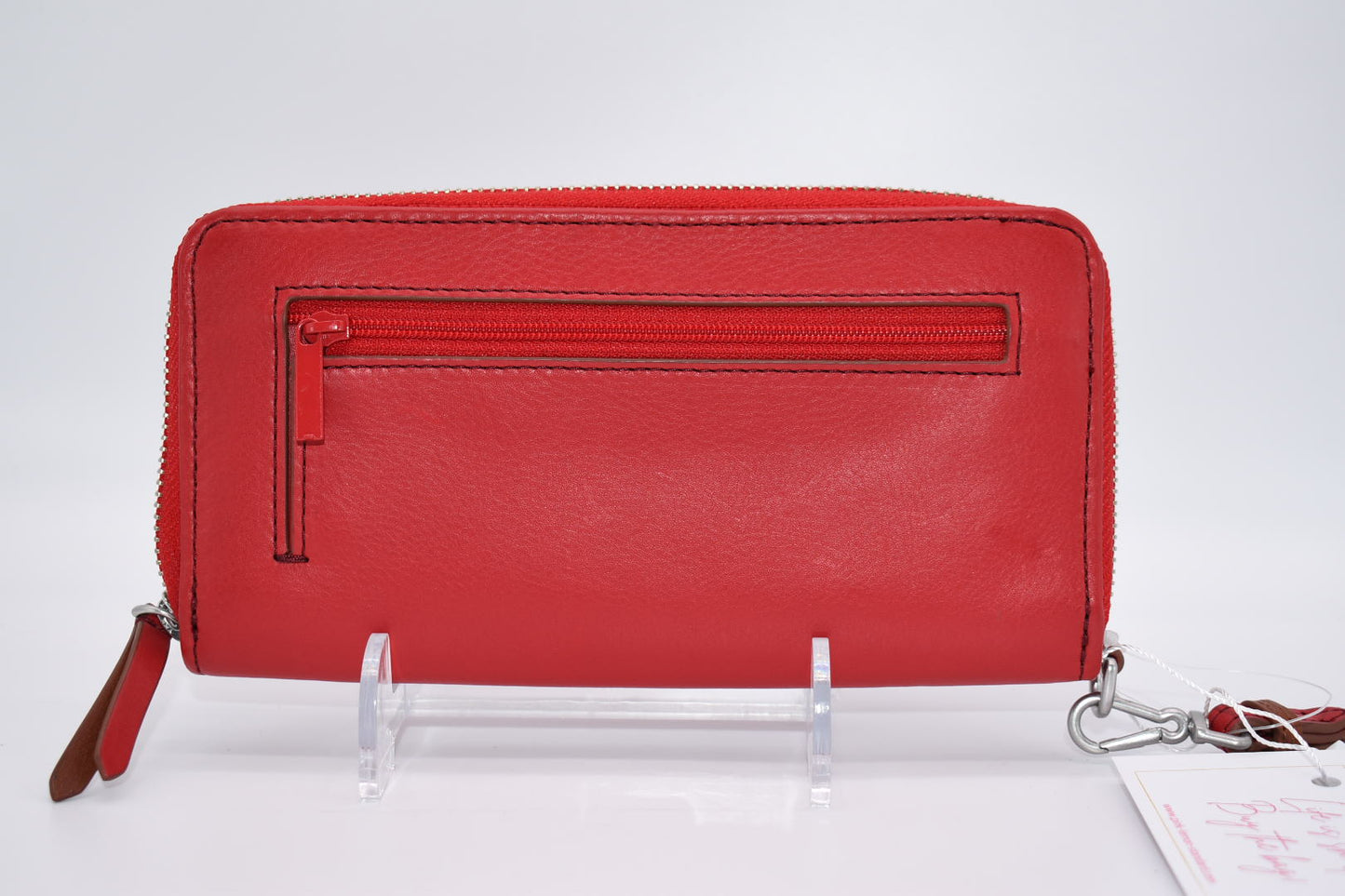 Vera Bradley Leather Carryall RFID Accordion Wallet /Wristlet in "Cardinal Red"