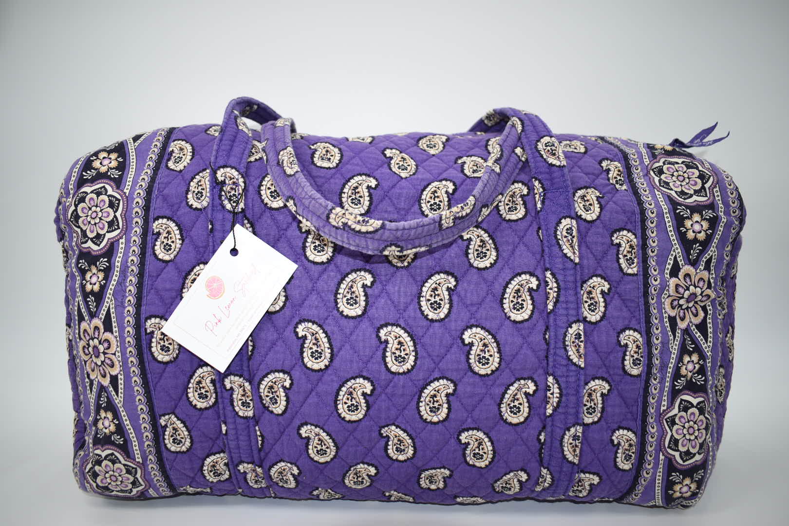 Vera Bradley Large Duffel, Signature Cotton, Lilac Tapestry in