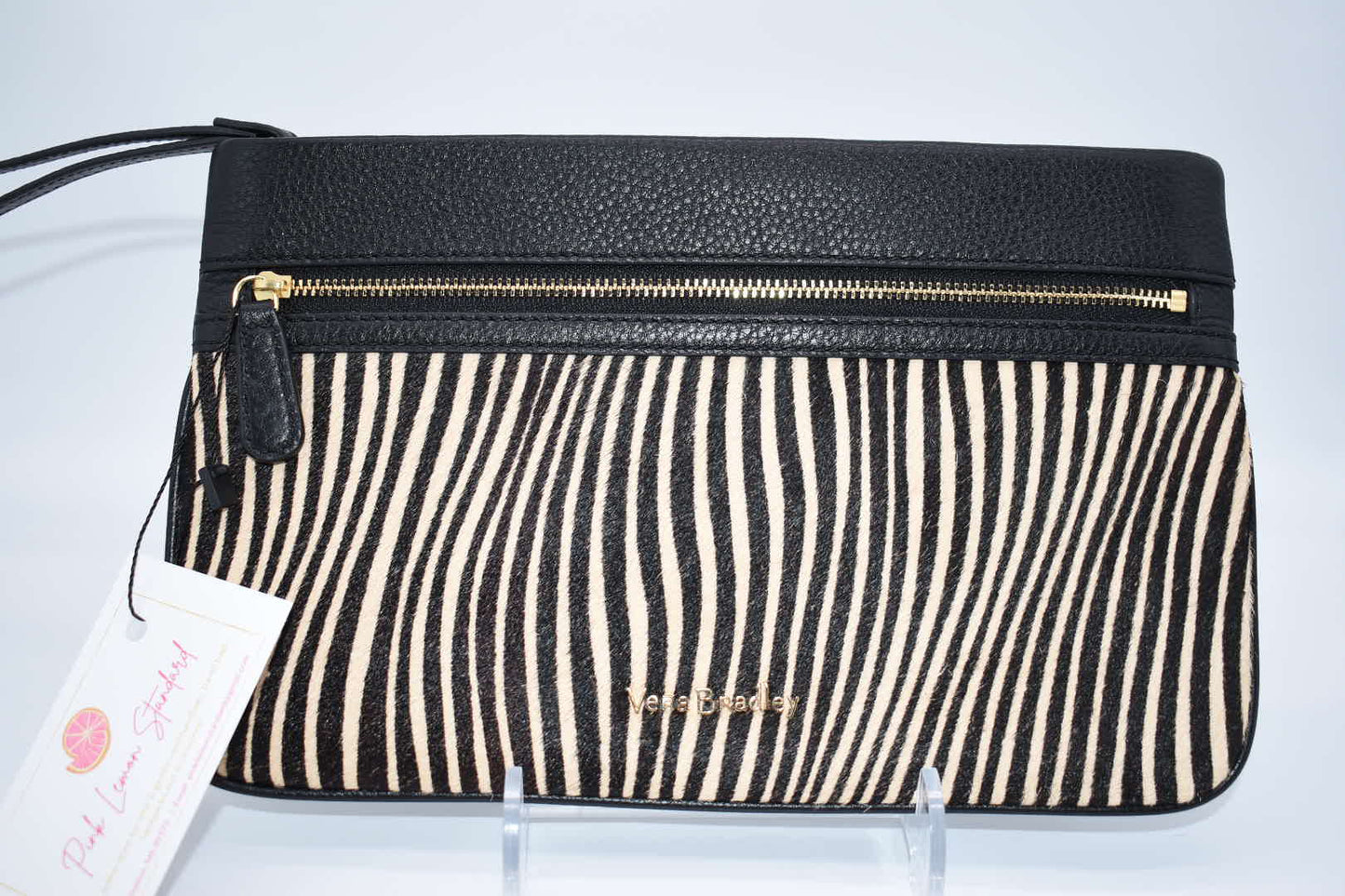 Vera Bradley "Uptown Stripes" Mia Leather Wristlet