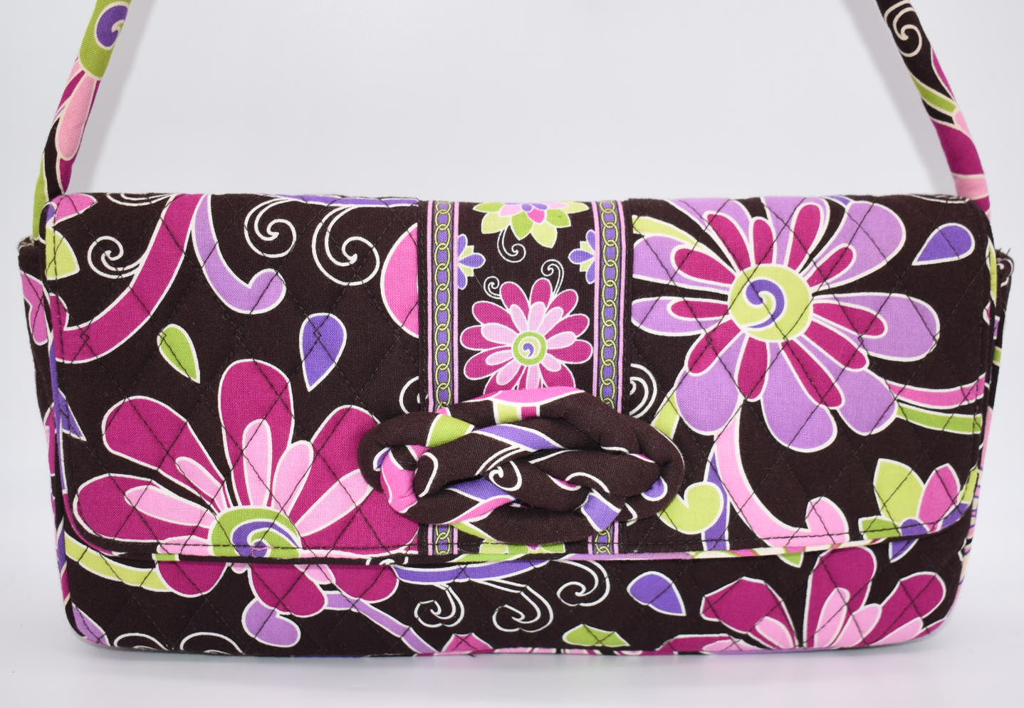 Vera Bradley "Knot Just a Clutch" Shoulder Bag in "Purple Punch" Pattern