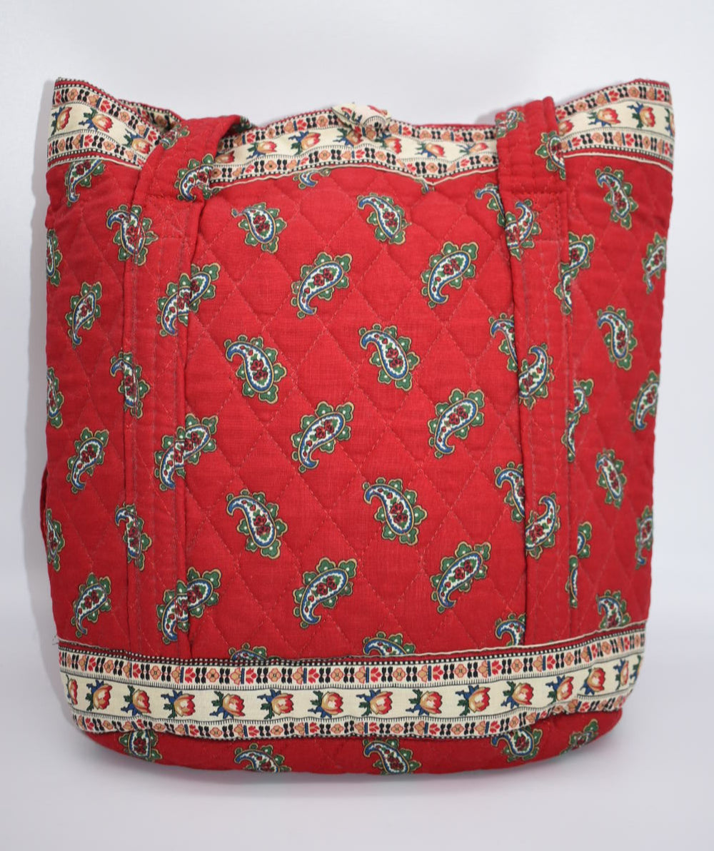 Vintage Vera Bradley Everyday Tote Bag in "Red- Fall 1991" Pattern
