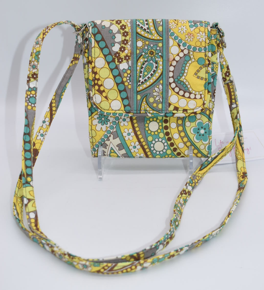 Vera Bradley Mini Crossbody Bag in "Lemon Parfait" Pattern