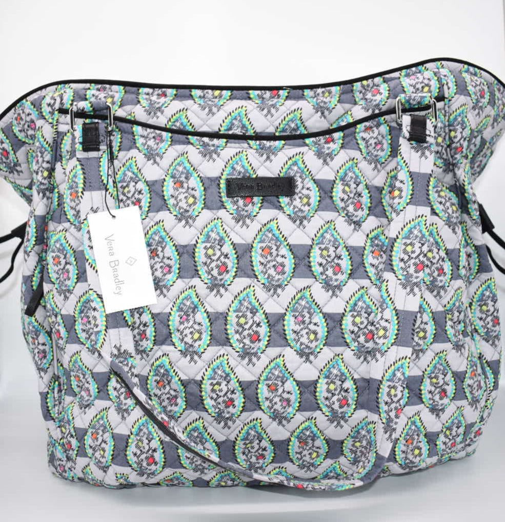 Vera Bradley Large Glenna Satchel Bag in "Paisley Stripes" Pattern