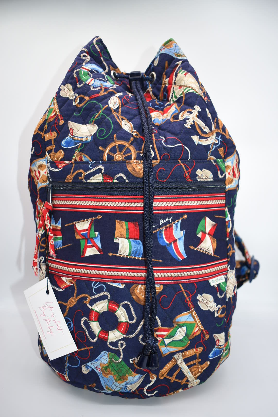 Vintage Vera Bradley Large Sling Bag in "Regatta 1994" Pattern