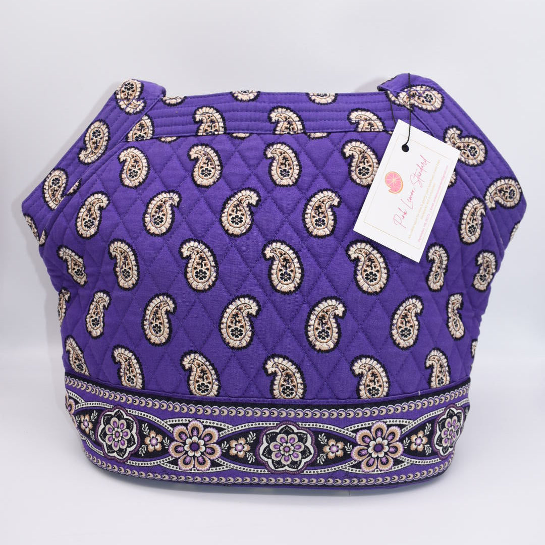 Vera Bradley Large Shoulder Tote Bag in "Simply Violet" Pattern