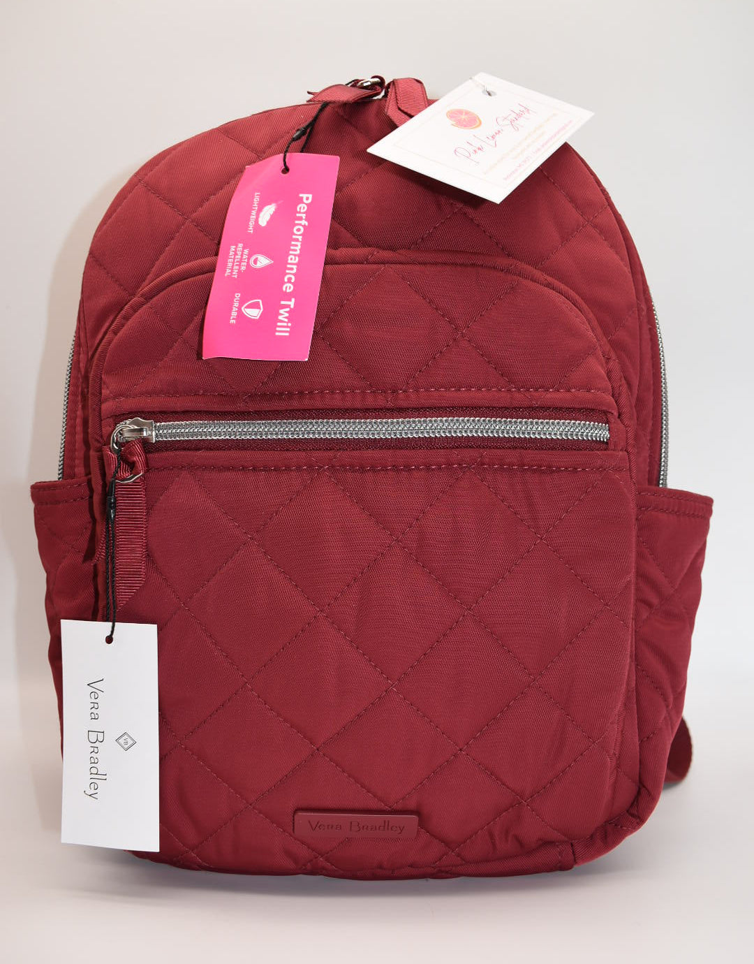Vera Bradley Iconic Small Backpack in Performance Twill - Berry Red