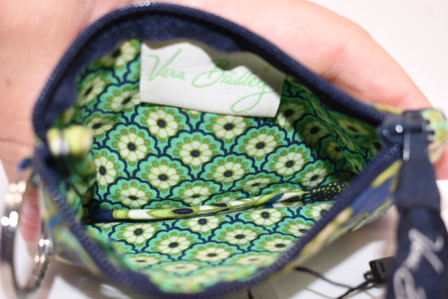Vera Bradley Zip ID Case in "Rhythm & Blue" Pattern