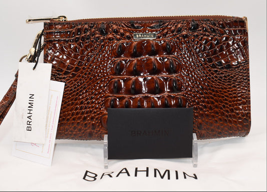 Brahmin Daisy Wristlet in Pecan Melbourne