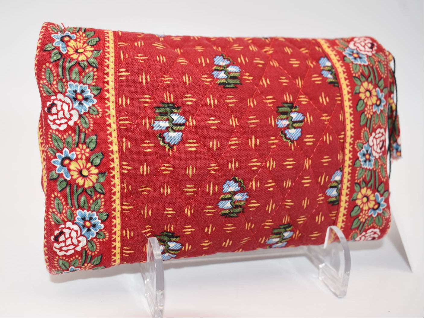 Vintage Vera Bradley Strap Crossbody Wallet in "Provincial Red-2000" Pattern