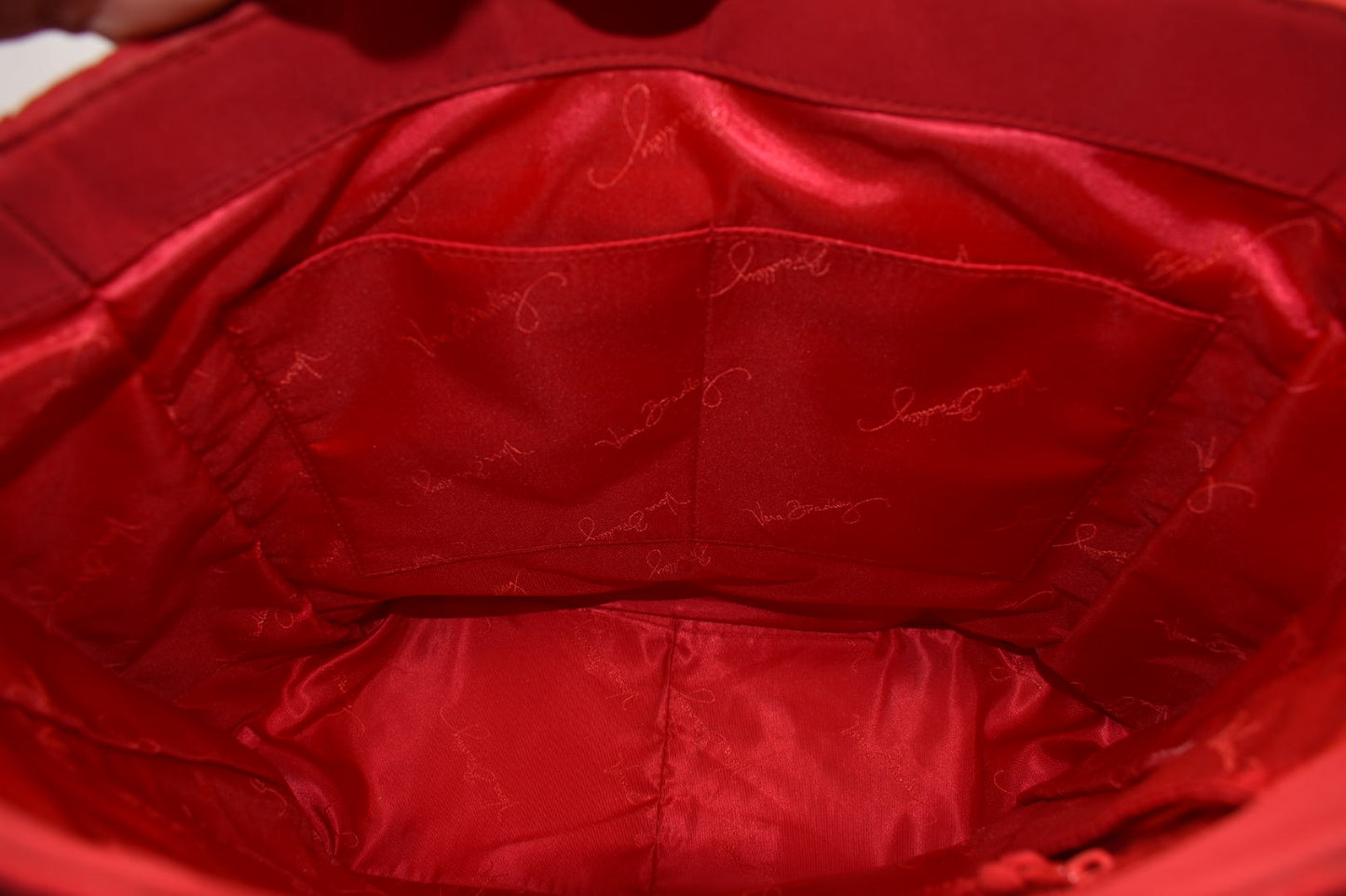 Vera Bradley Microfiber Turnlock Tote Bag in Fire Red